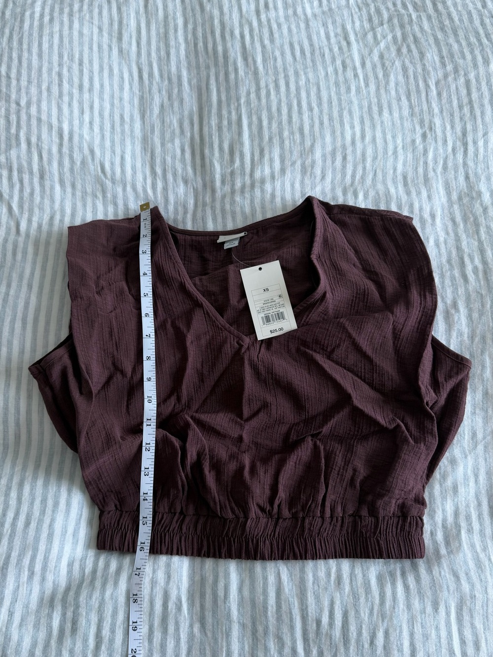 NWT A New Day Purple Cropped V Neck Top - Picture 4 of 5